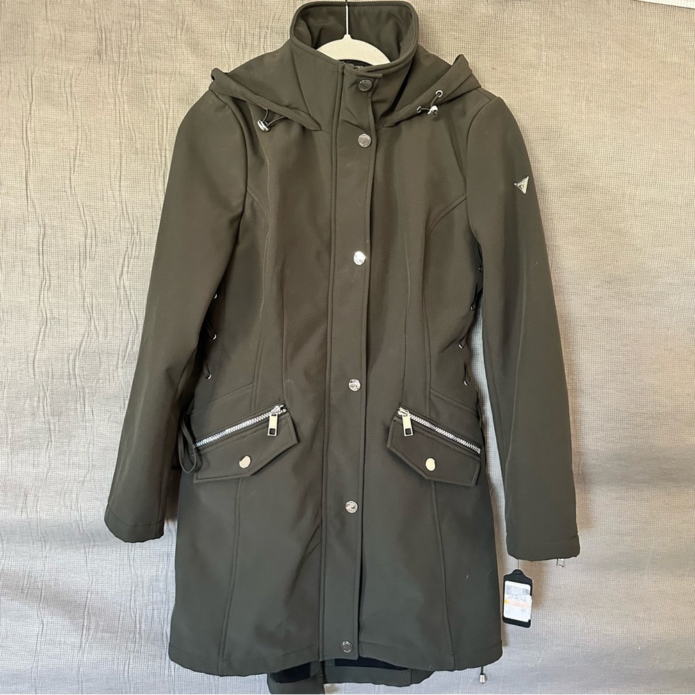 Guess Long Raincoat Sz Small